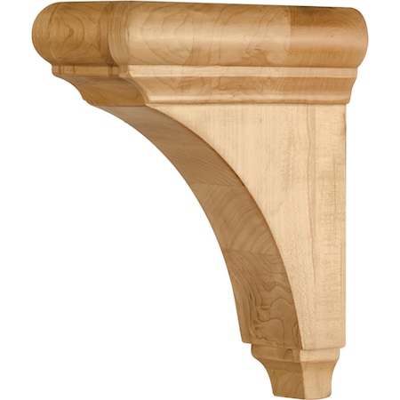 3 Wx6-1/2Dx8H Rubberwood Minimal Bullnose Cap Corbel